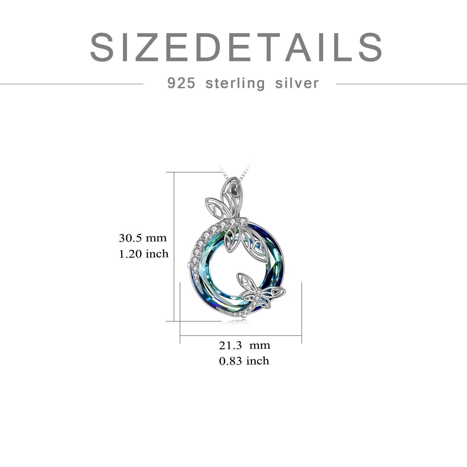 Mother'S Day Gifts S925 Sterling Silver Dragonfly Pendant Necklaces with Blue Crystal Dragonfly Jewelry Mothers Day Gifts