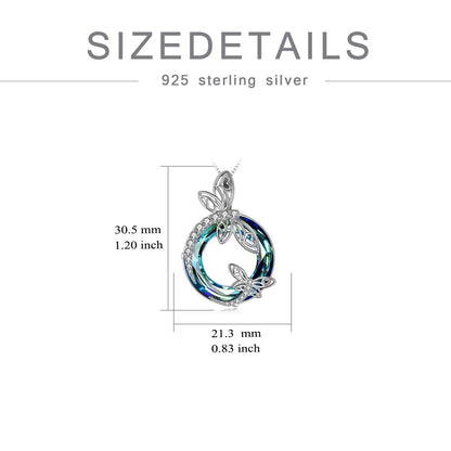 Mother'S Day Gifts S925 Sterling Silver Dragonfly Pendant Necklaces with Blue Crystal Dragonfly Jewelry Mothers Day Gifts