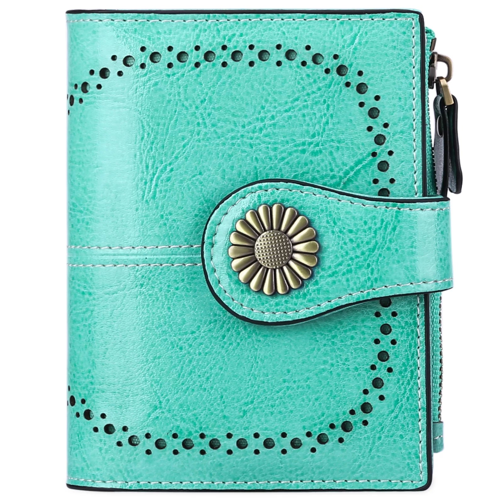 Small Wallet Genuine Leather Bifold Purse RFID Blocking Card Holder