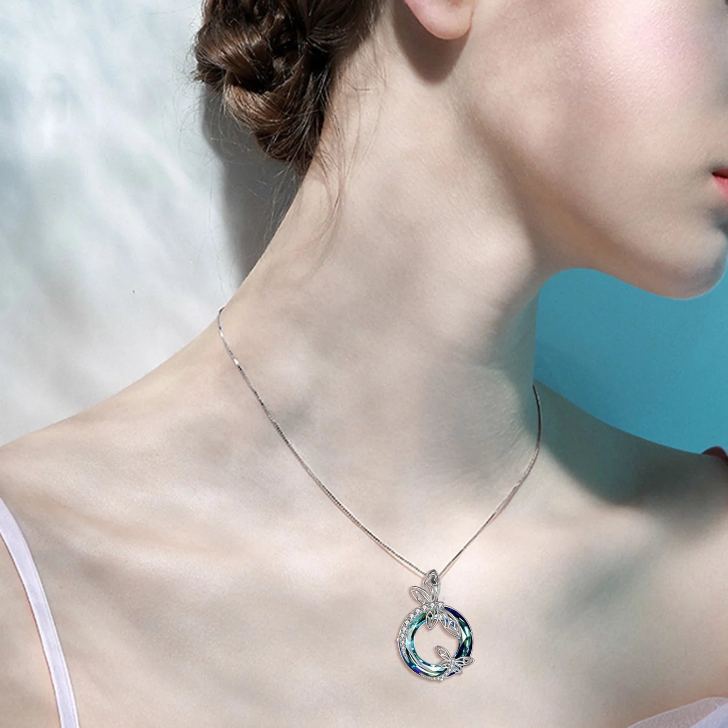 Mother'S Day Gifts S925 Sterling Silver Dragonfly Pendant Necklaces with Blue Crystal Dragonfly Jewelry Mothers Day Gifts
