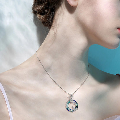 Mother'S Day Gifts S925 Sterling Silver Dragonfly Pendant Necklaces with Blue Crystal Dragonfly Jewelry Mothers Day Gifts